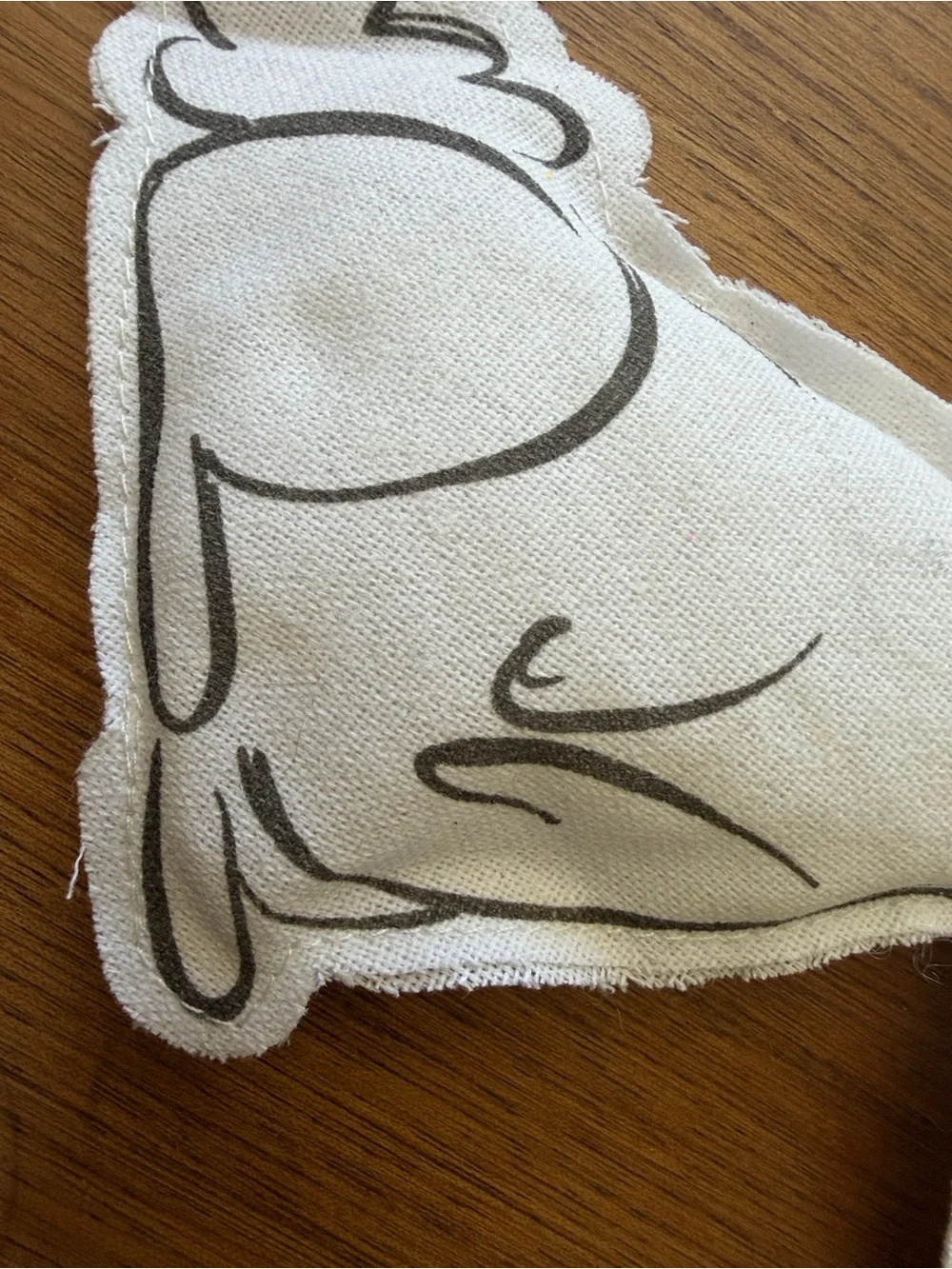 White Fabric Bunny Sachet - Neutral Decorative Accent canvas hanger